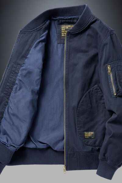 Men's Plus Size Zip Up Baseball Collar Bomber Jacket - Damned Threads