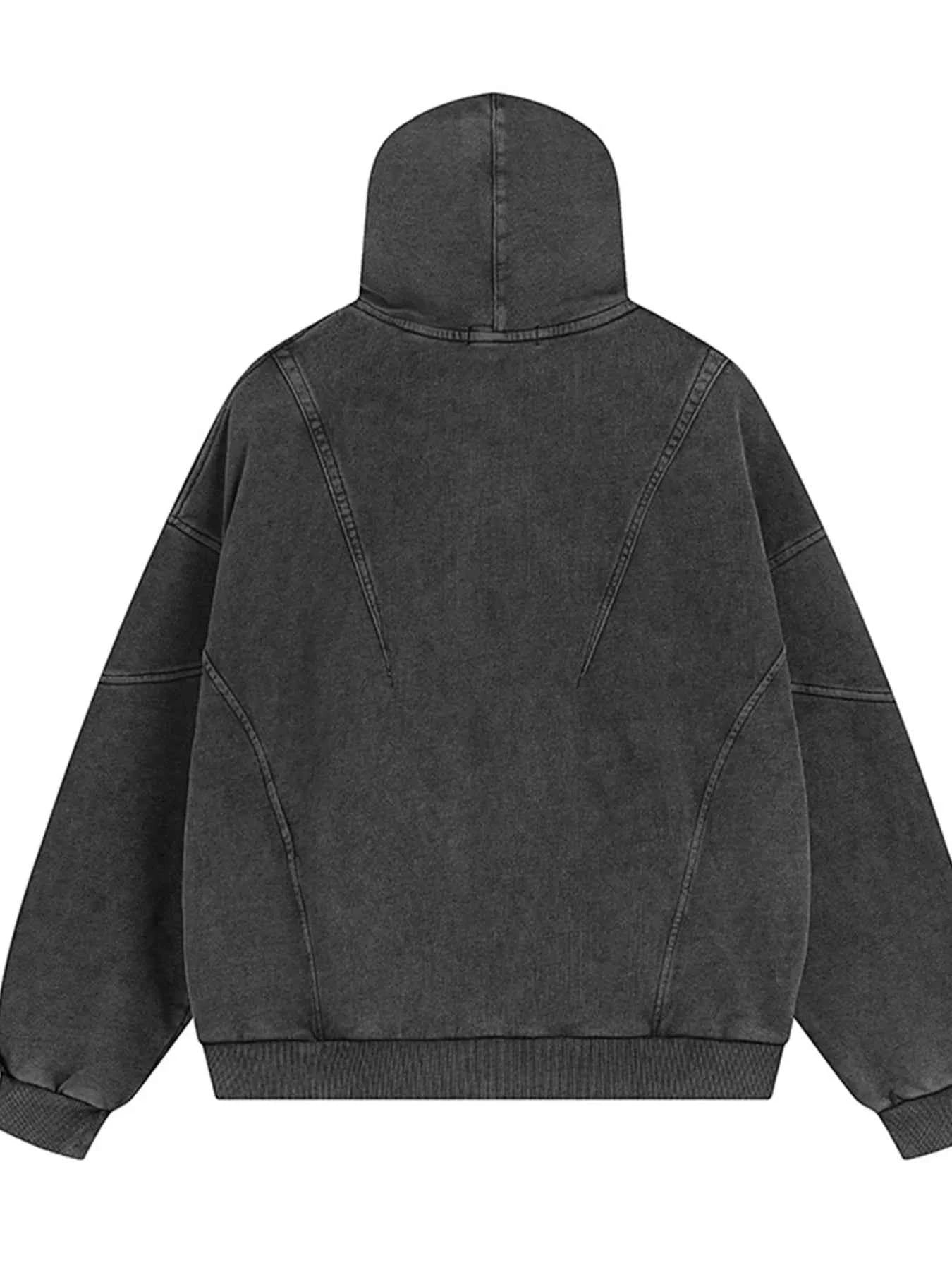 Men's Zip Up Washed Oversized Hoodie