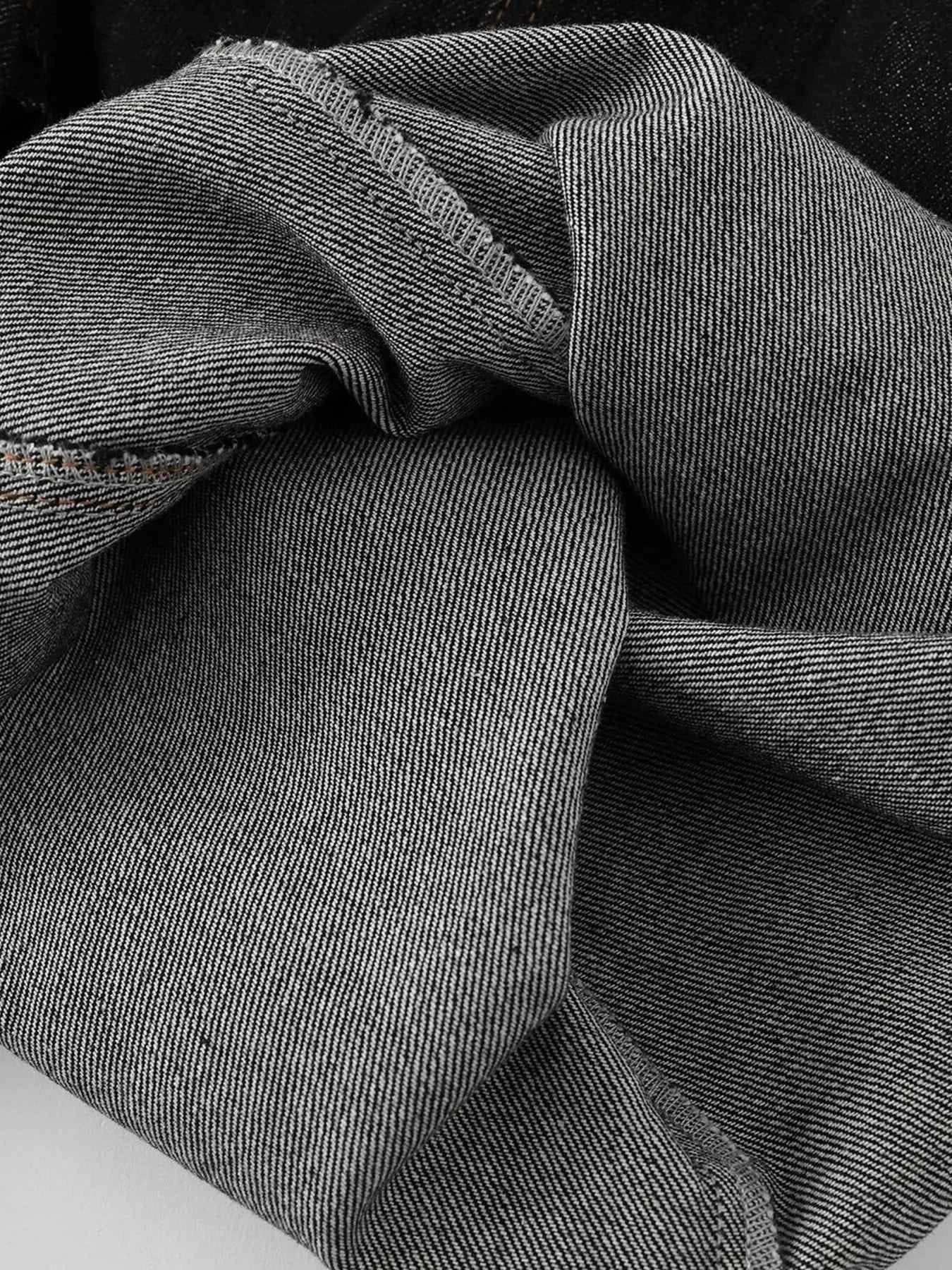 Men's Wide Leg Denim Shorts with Embroidered Pocket Detail