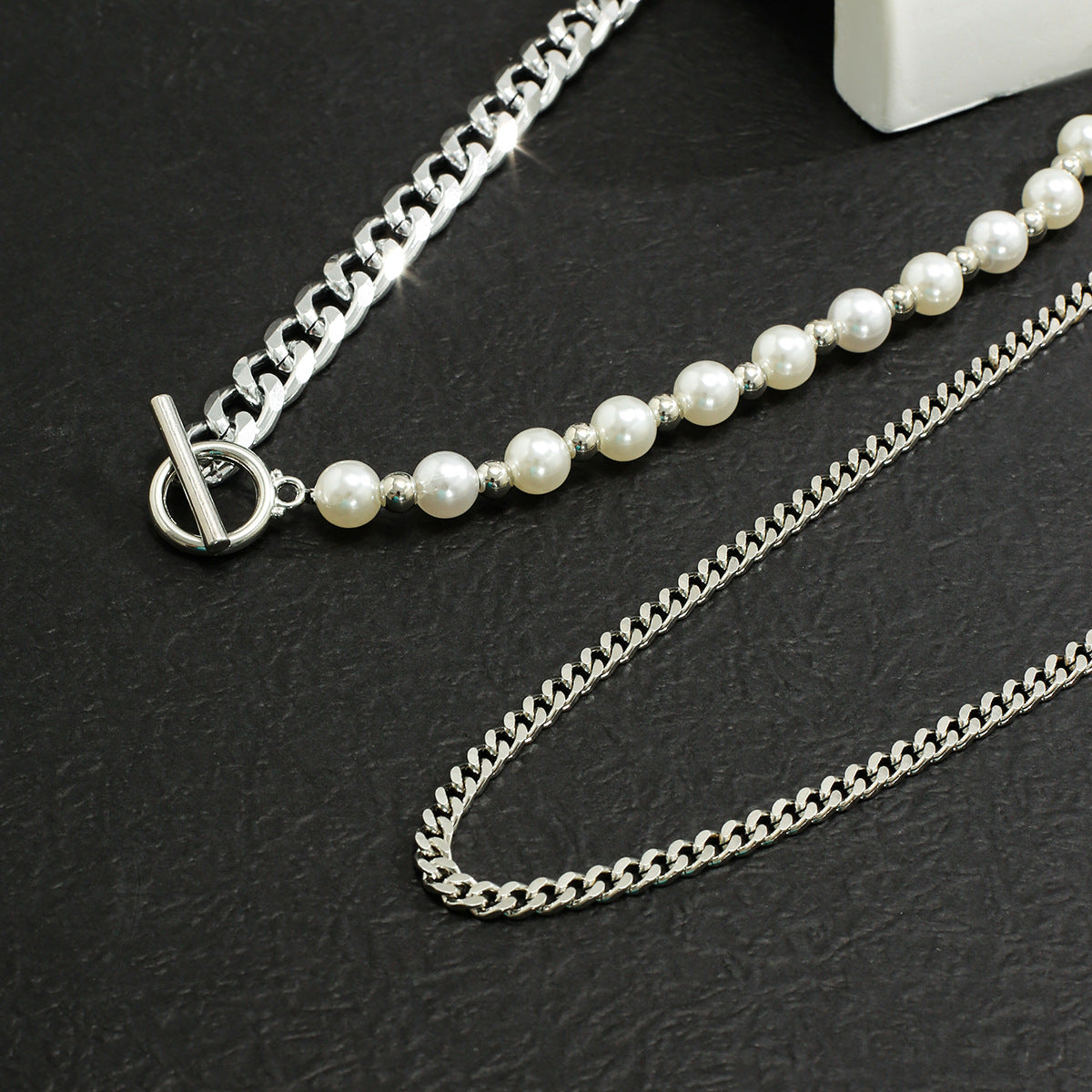 Fashion-Splicing Pearl Double Layer Necklace - Damned Threads