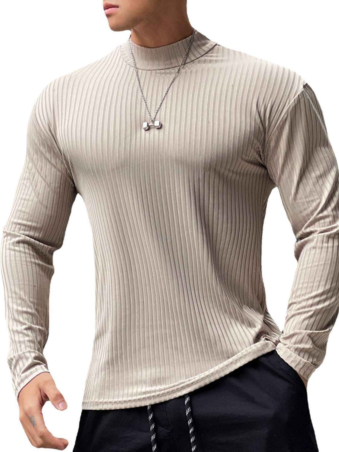 Men's Mock Neck Long Sleeve T-Shirt - Damned Threads