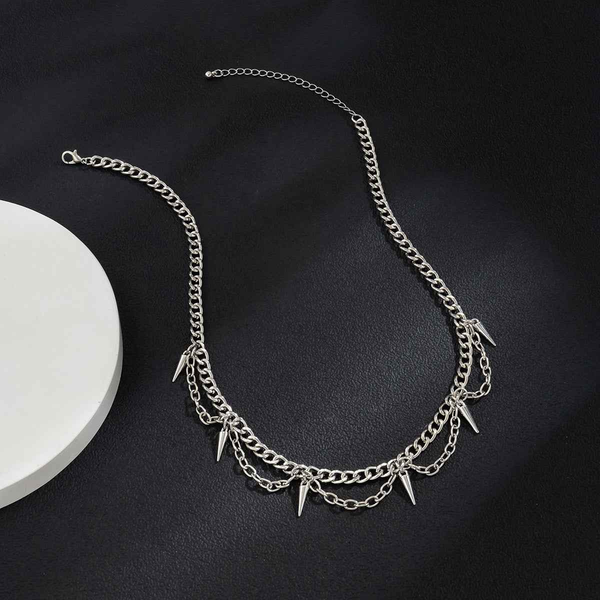 Tassel Rivet & Spike Necklace - Damned Threads