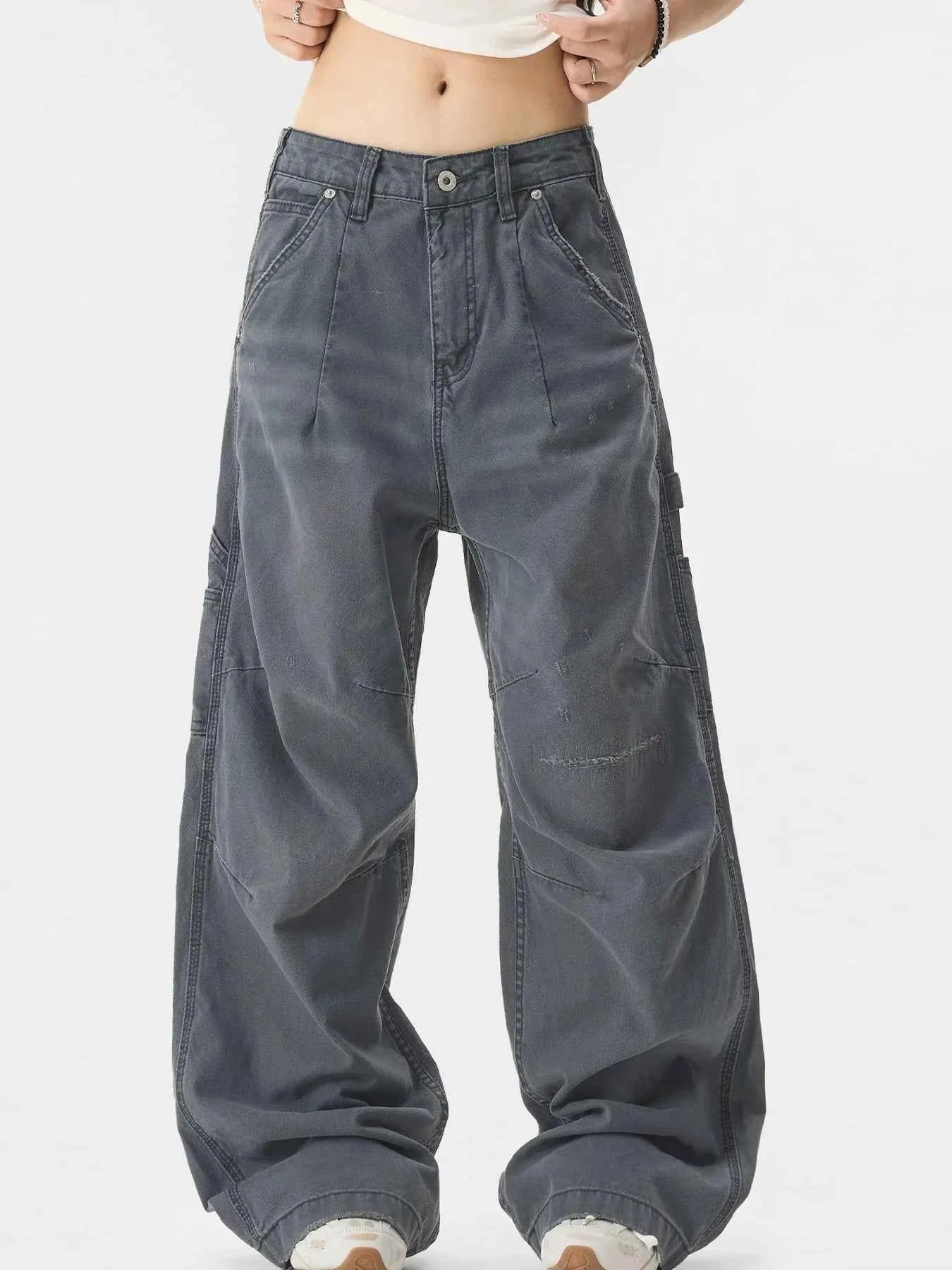 Men's Wide Leg Cargo Pants with Multi Pockets