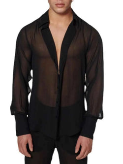 Men's Full Size Collared Neck Long Sleeve Shirt Plus Size - Damned Threads