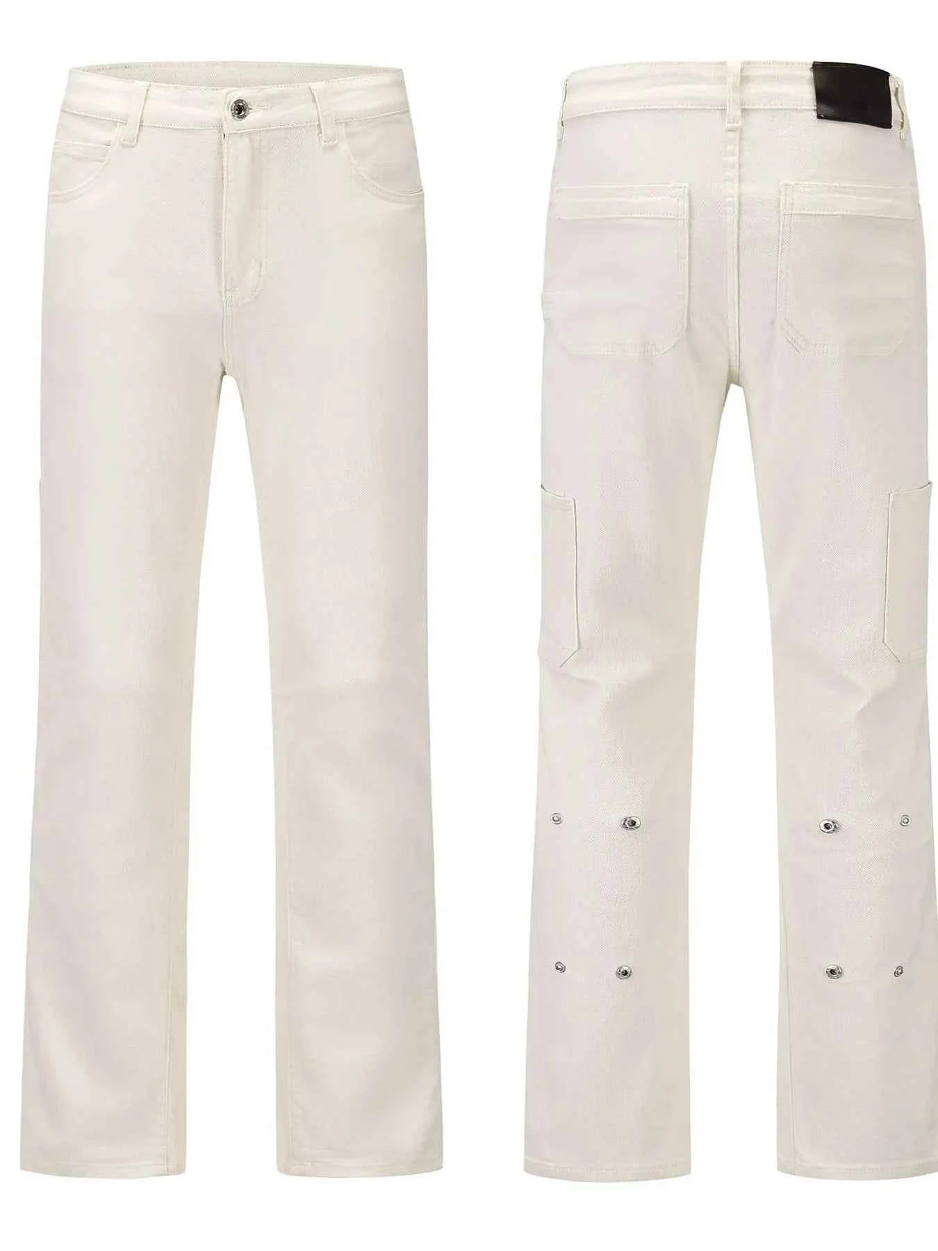 Men's Slim Straight Jeans with Snap Detail