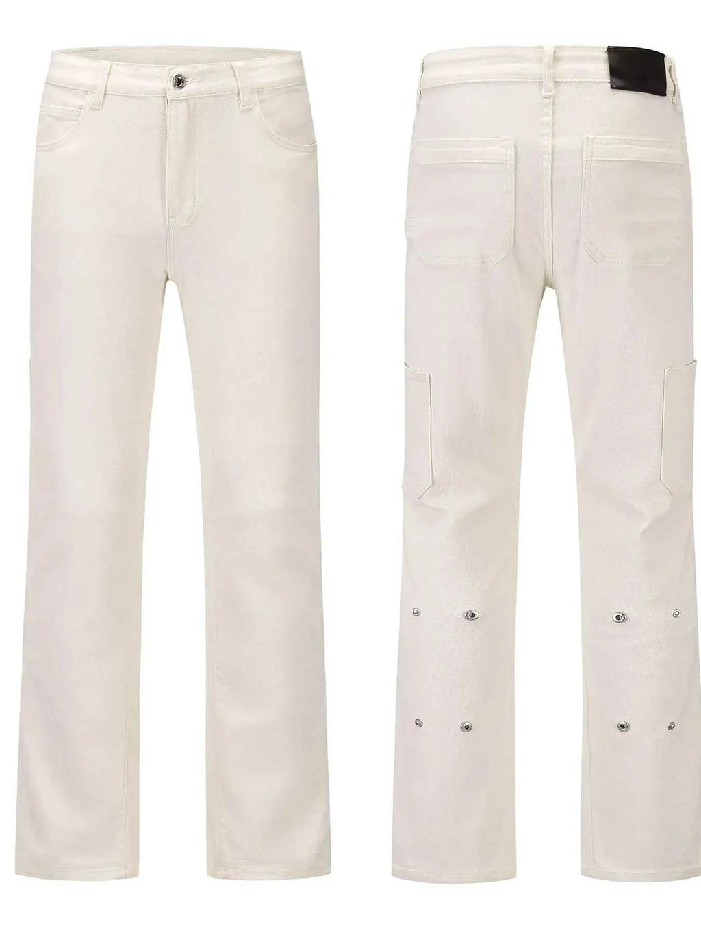 Men's Slim Straight Jeans with Snap Detail