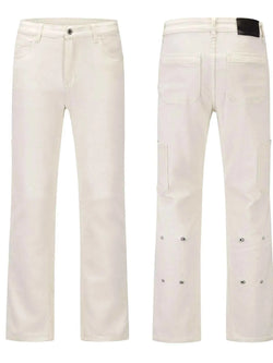 Men's Slim Straight Jeans with Snap Detail