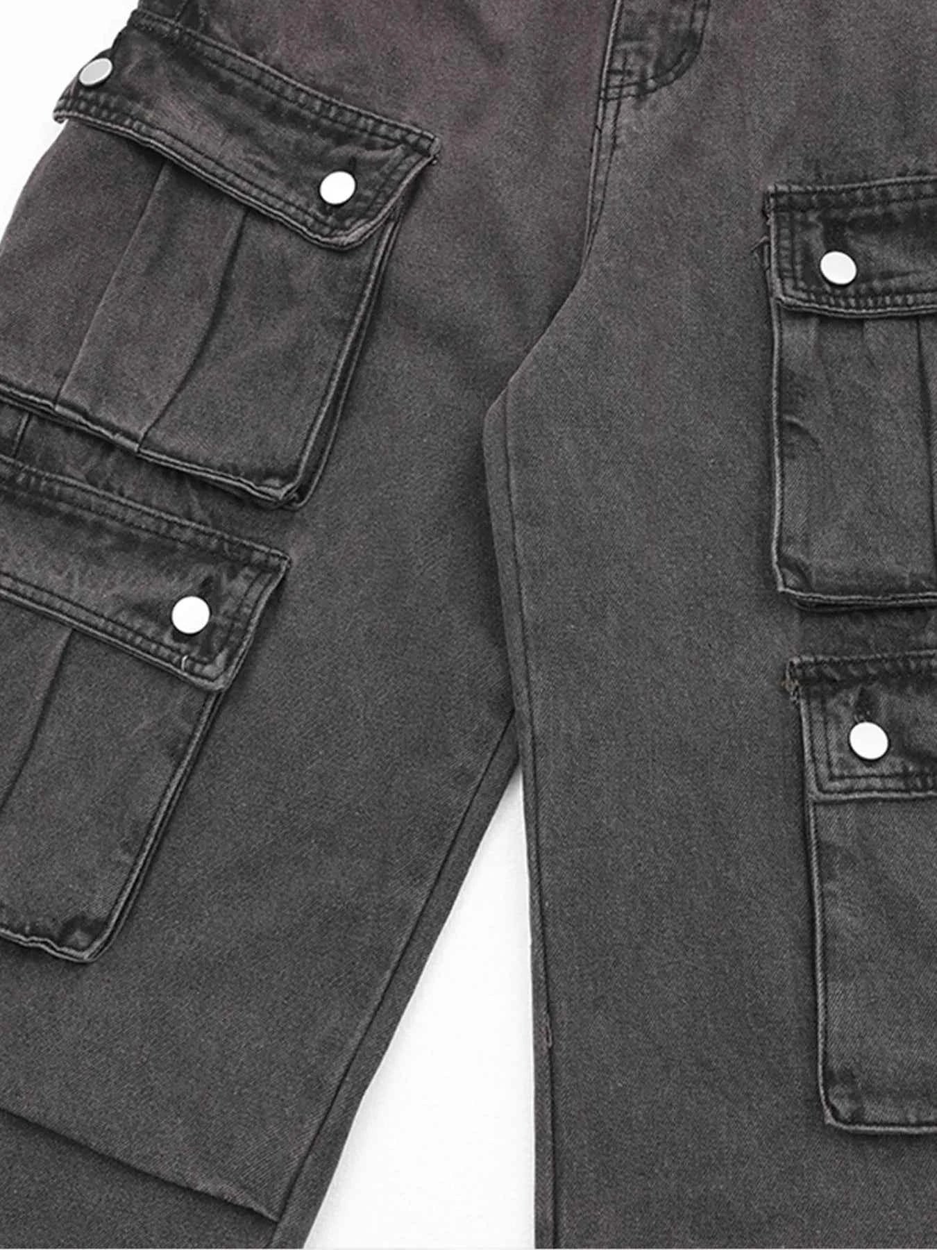 Men's Multi-Pocket Cargo Straight Jeans