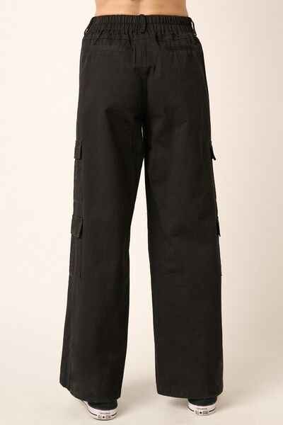 Mittoshop Low Rise Elastic Cover Waistband Cargo Pants - Damned Threads