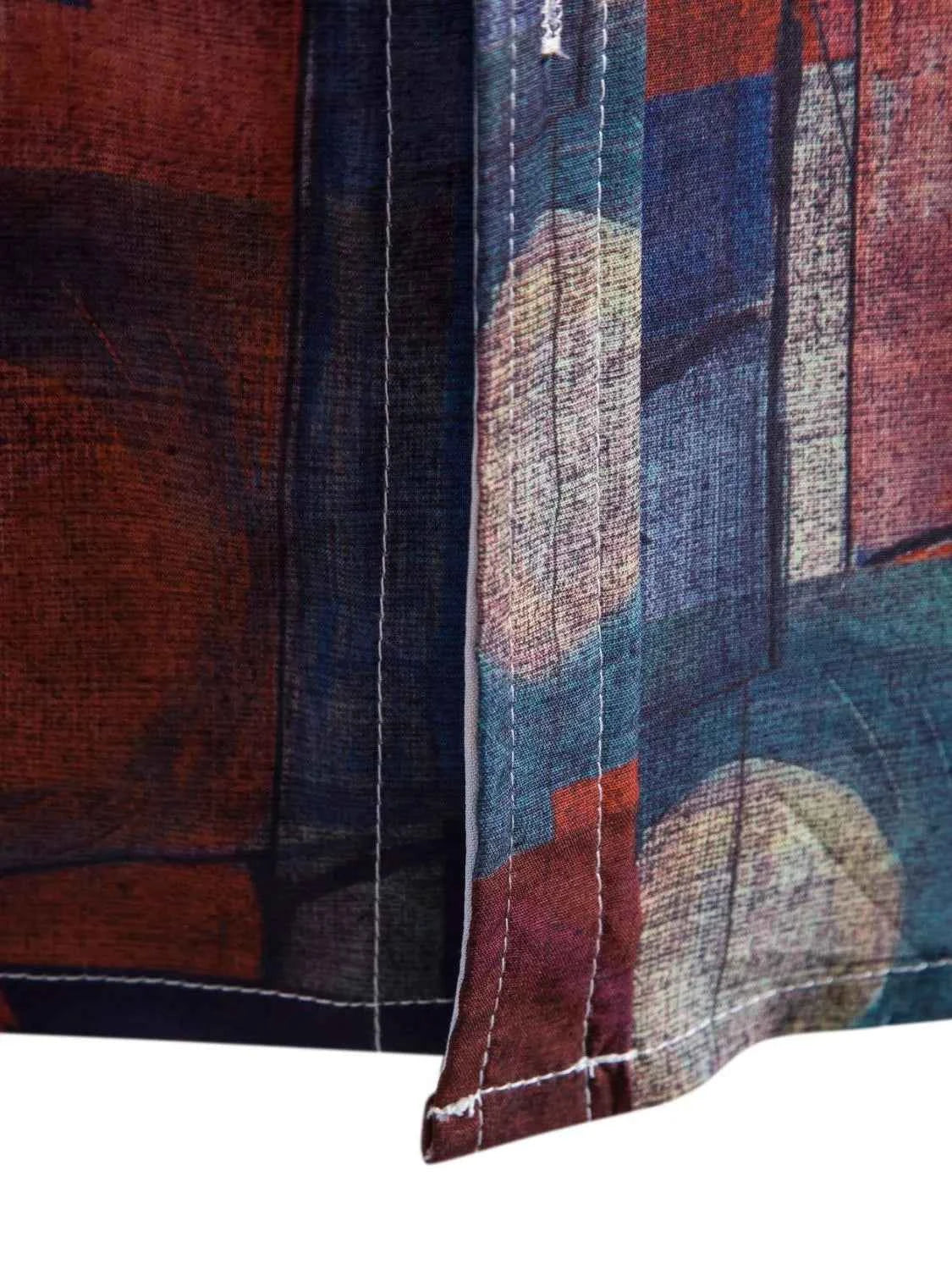 Men's Geometric Short Sleeve Button Down Shirt