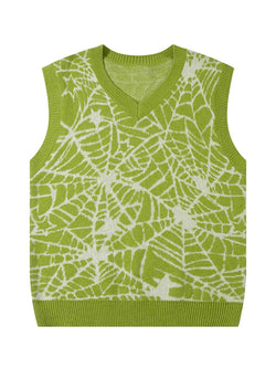 Men's Spider Web V-Neck Sweater Vest