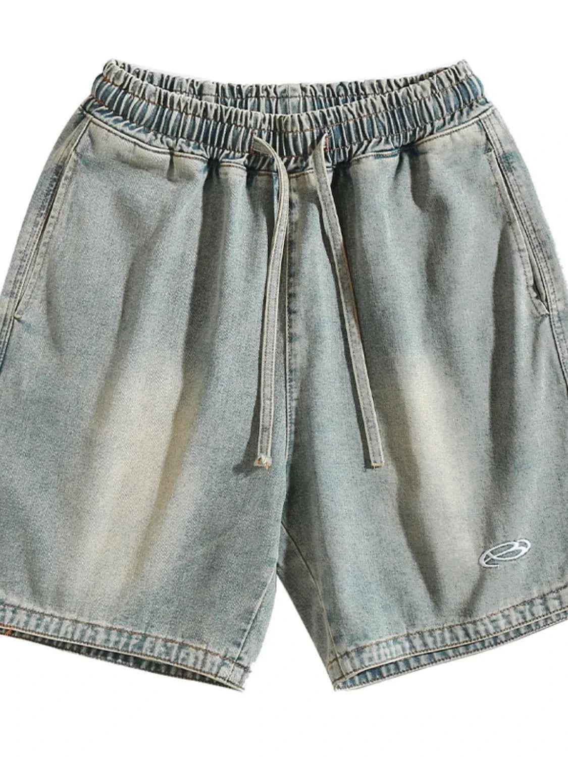 Men's Plus Size Drawstring Denim Shorts
