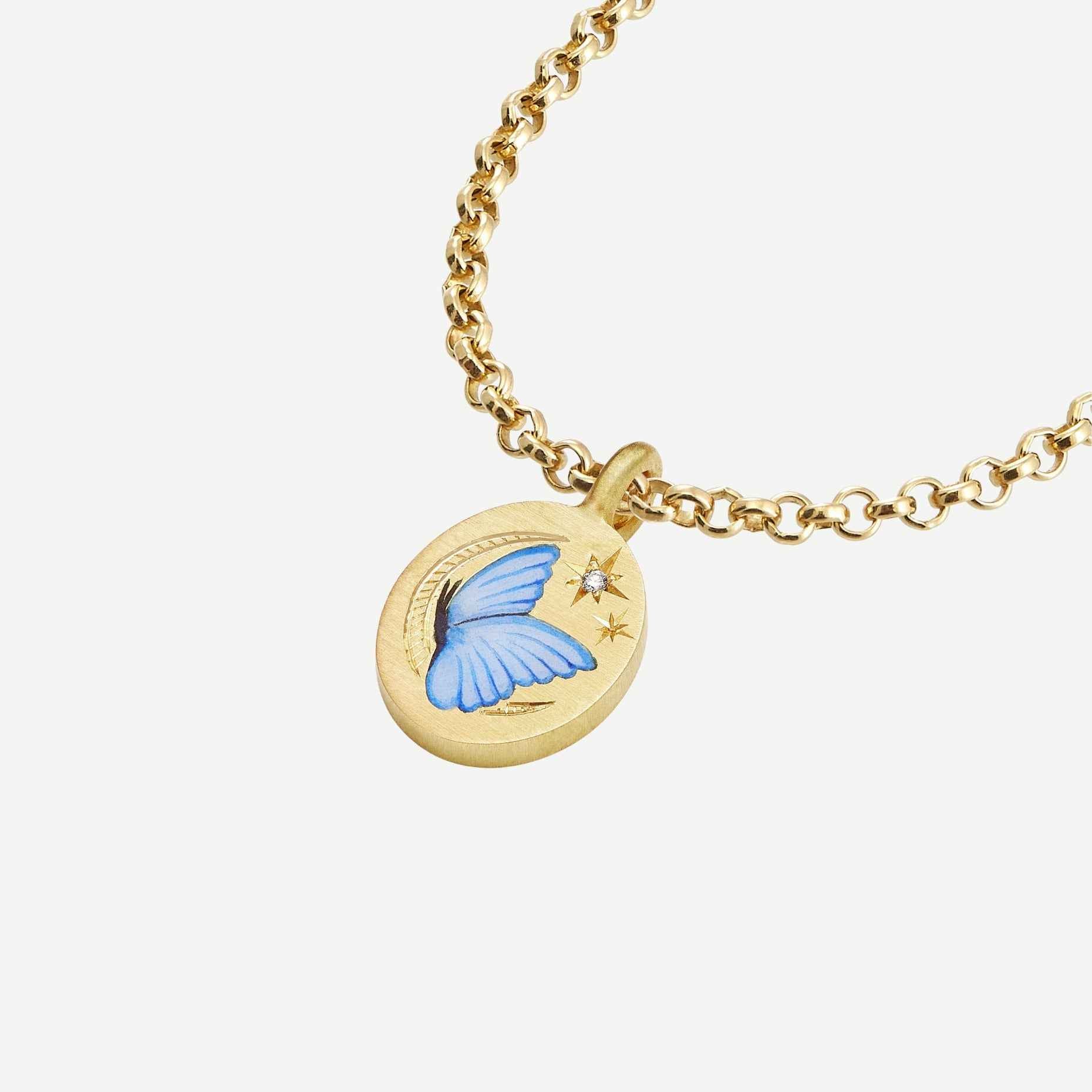 18K Gold Inlaid Zirconia Necklace With Personality Trait Design - Damned Threads