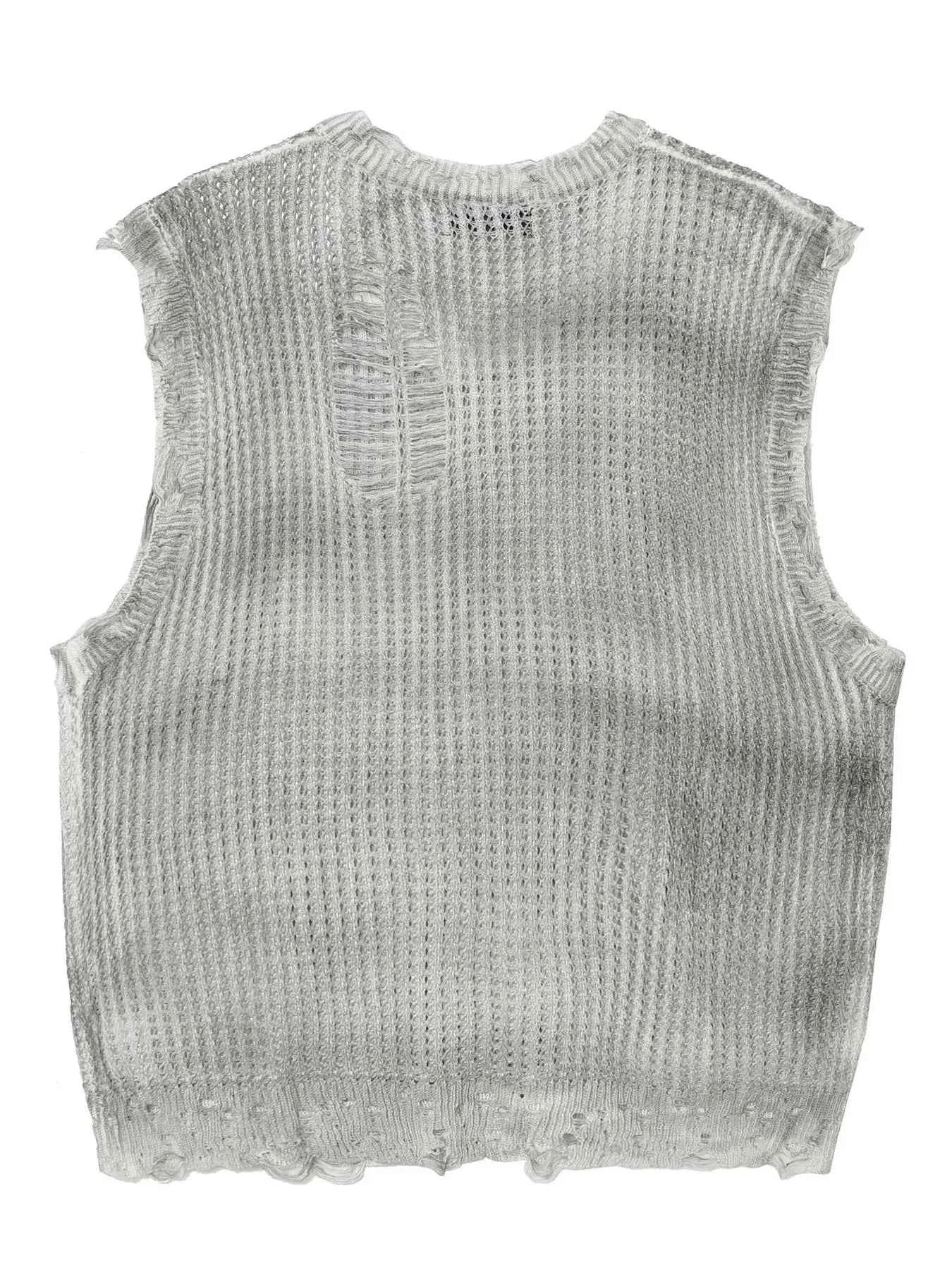 Men's Distressed Hem Knit Sweater Vest