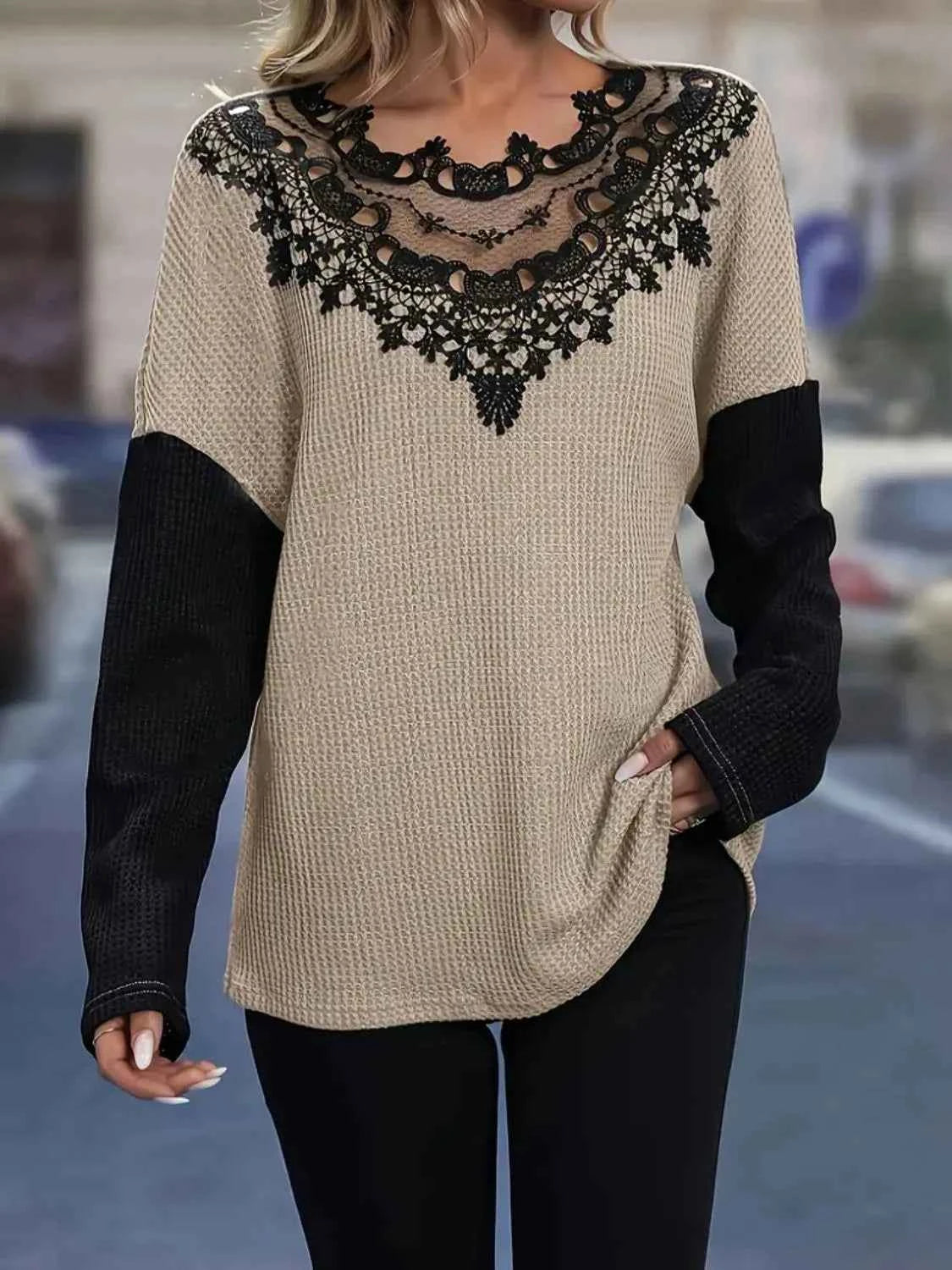 Decorative Lace Long Sleeve - Damned Threads