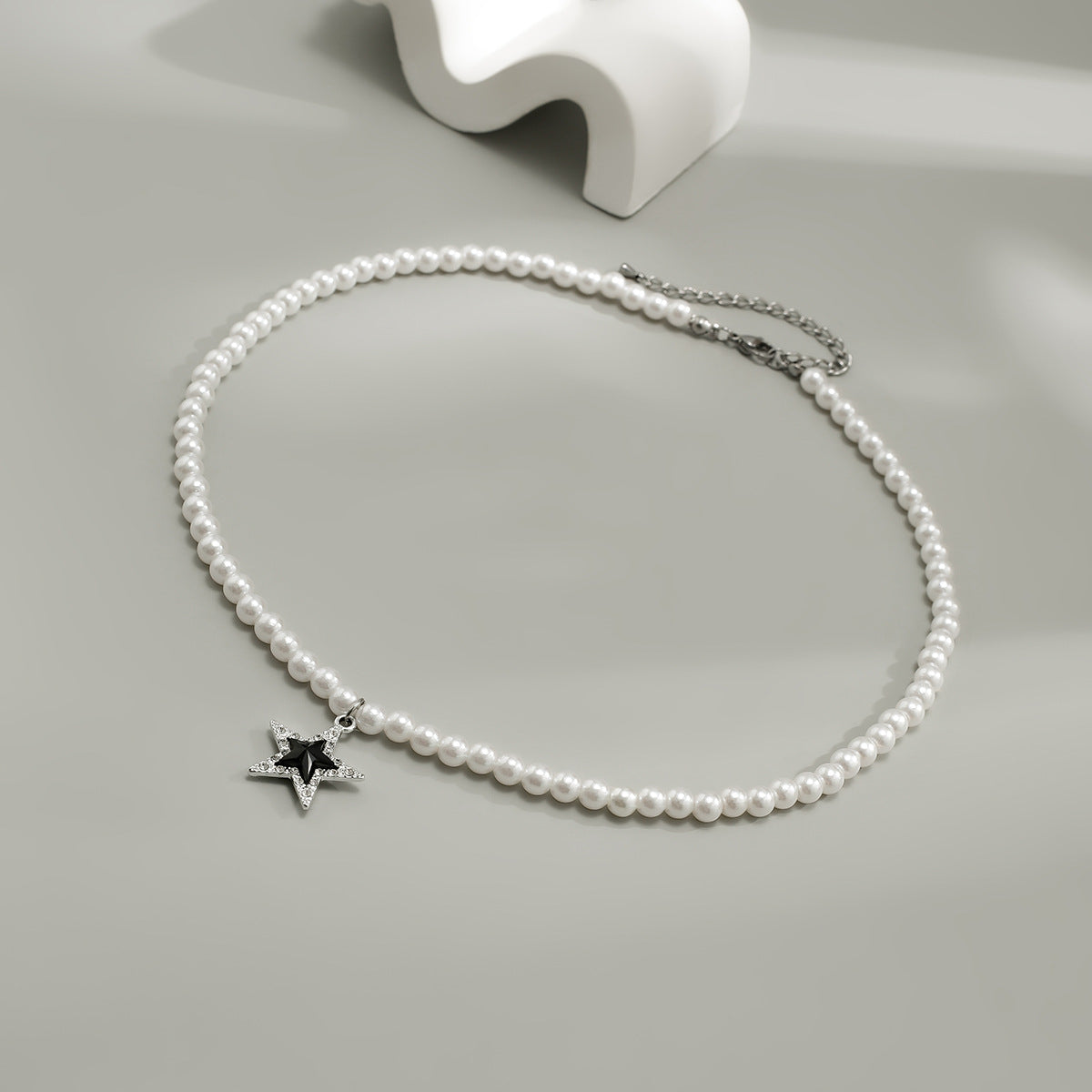 Five-Pointed Star Diamond & Pearl Necklace - Damned Threads