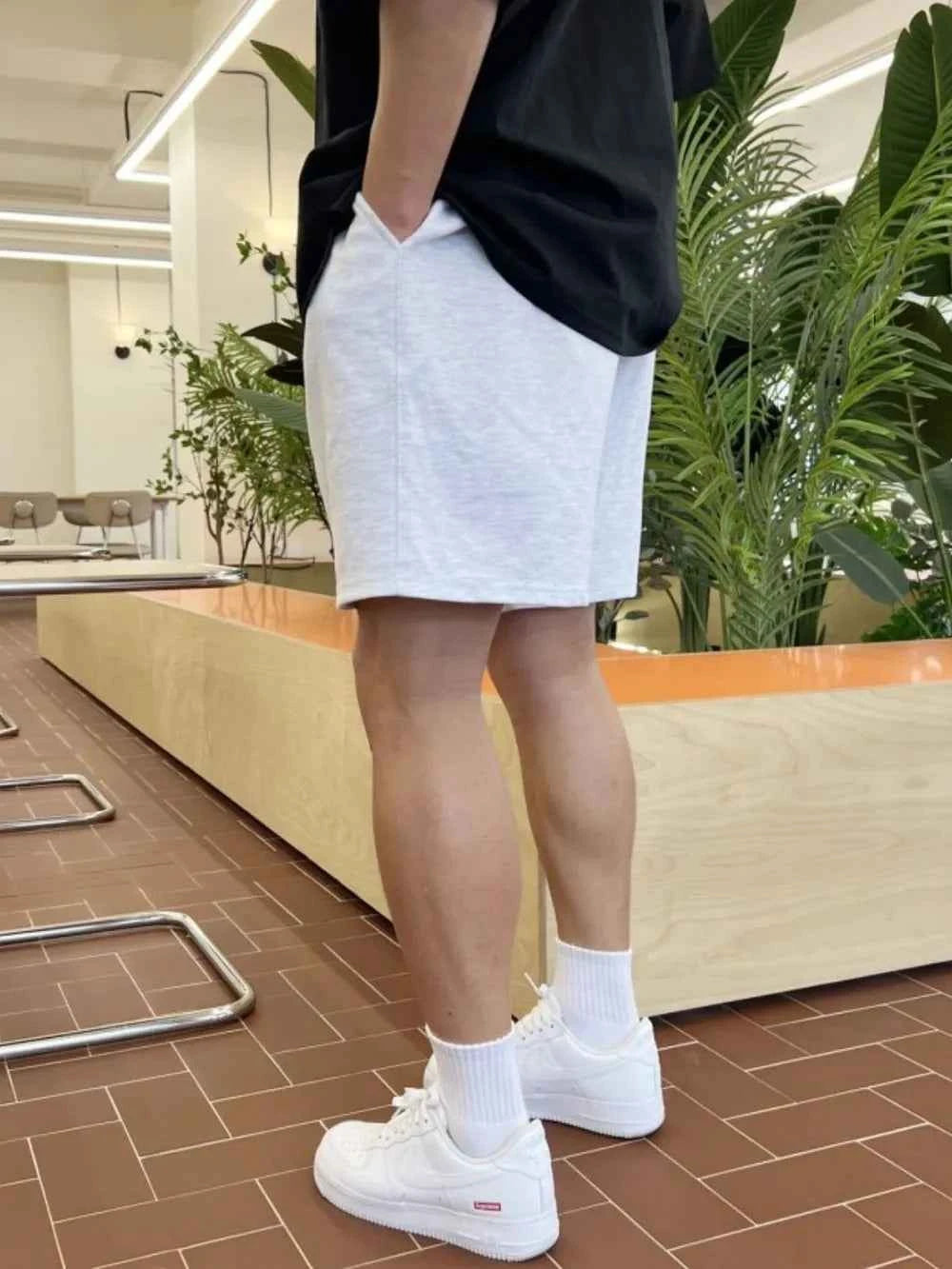 Men's Plus Size Solid Drawstring Shorts