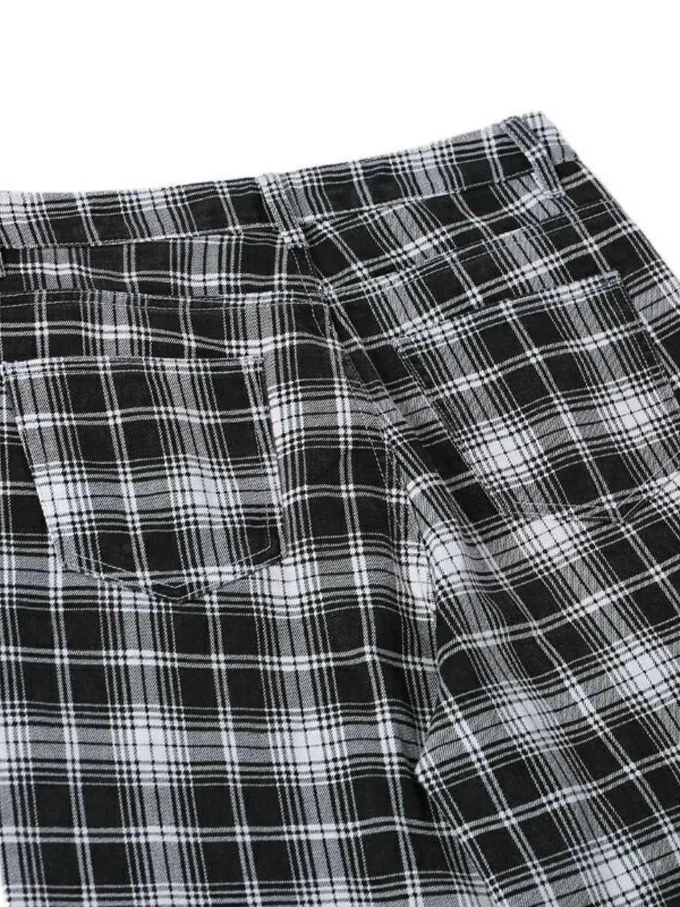 Men's Plaid Wide Leg Pants