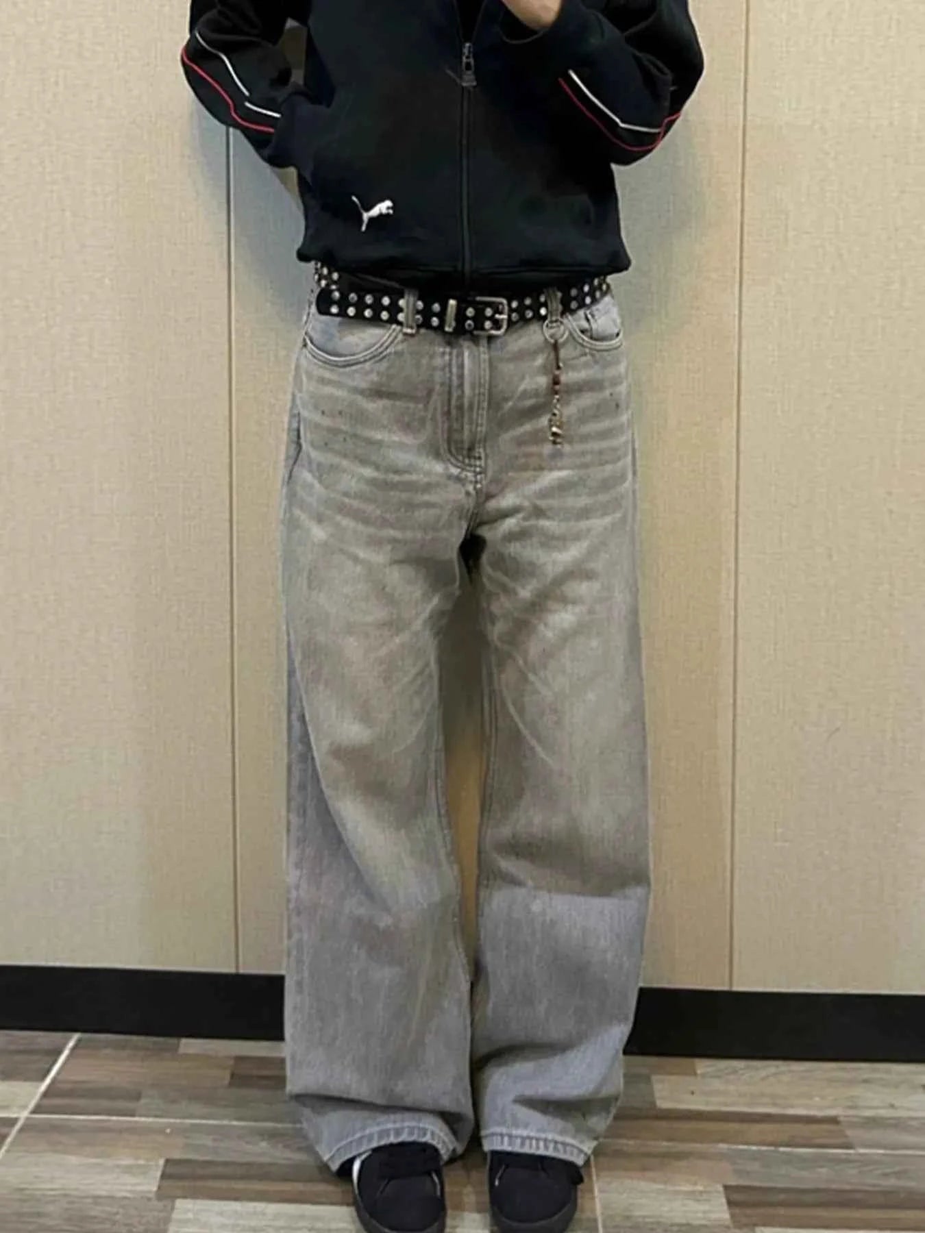 Men's Vintage Washed Wide Leg Jeans