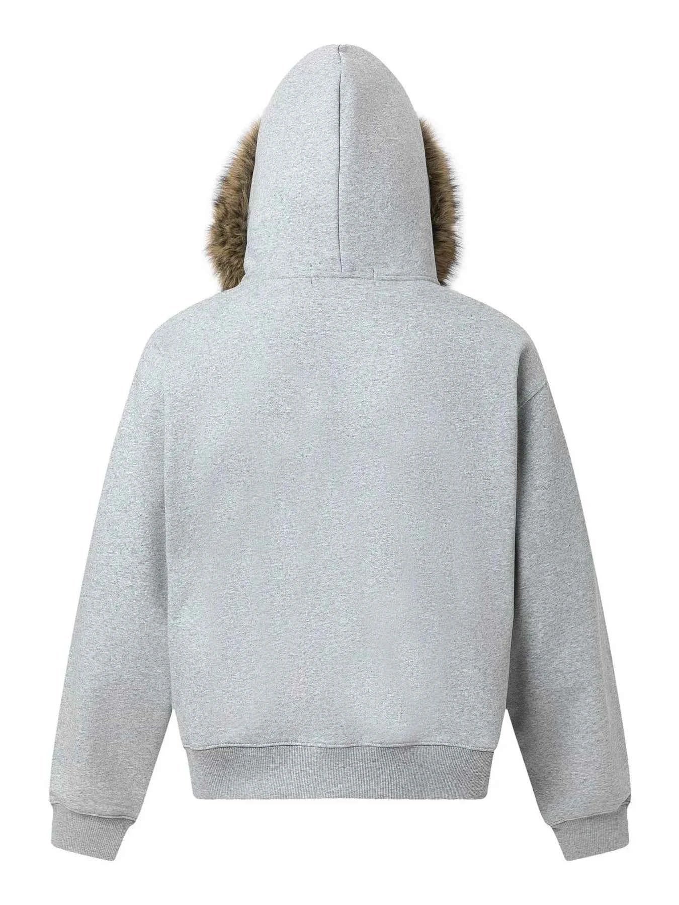 Men's Fur-Trimmed Zip-Up Hoodie