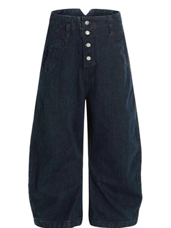 Men's Washed Button Fly Curved Jeans