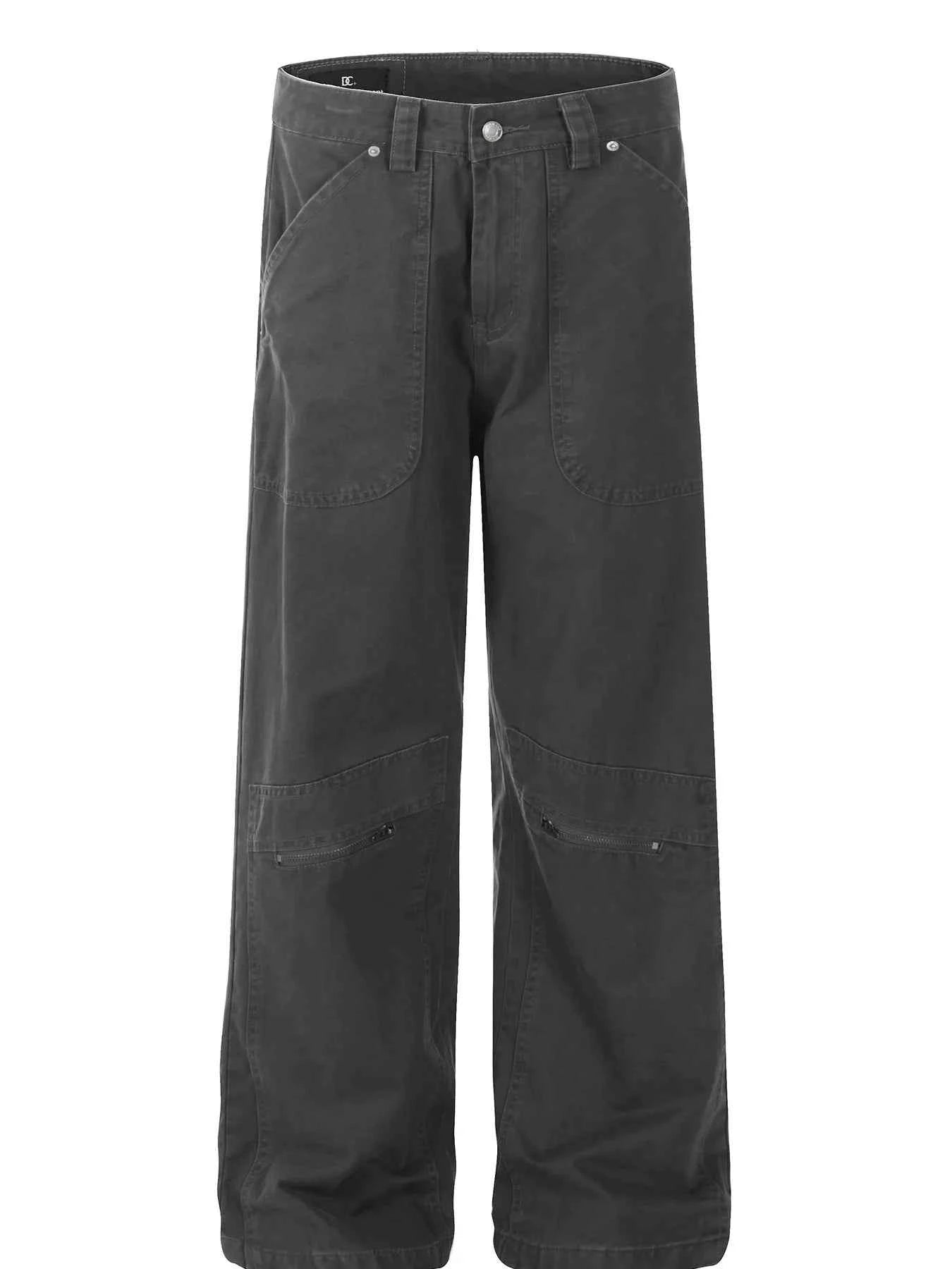 Men's Oversized Wide Leg Jeans with Multiple Pockets