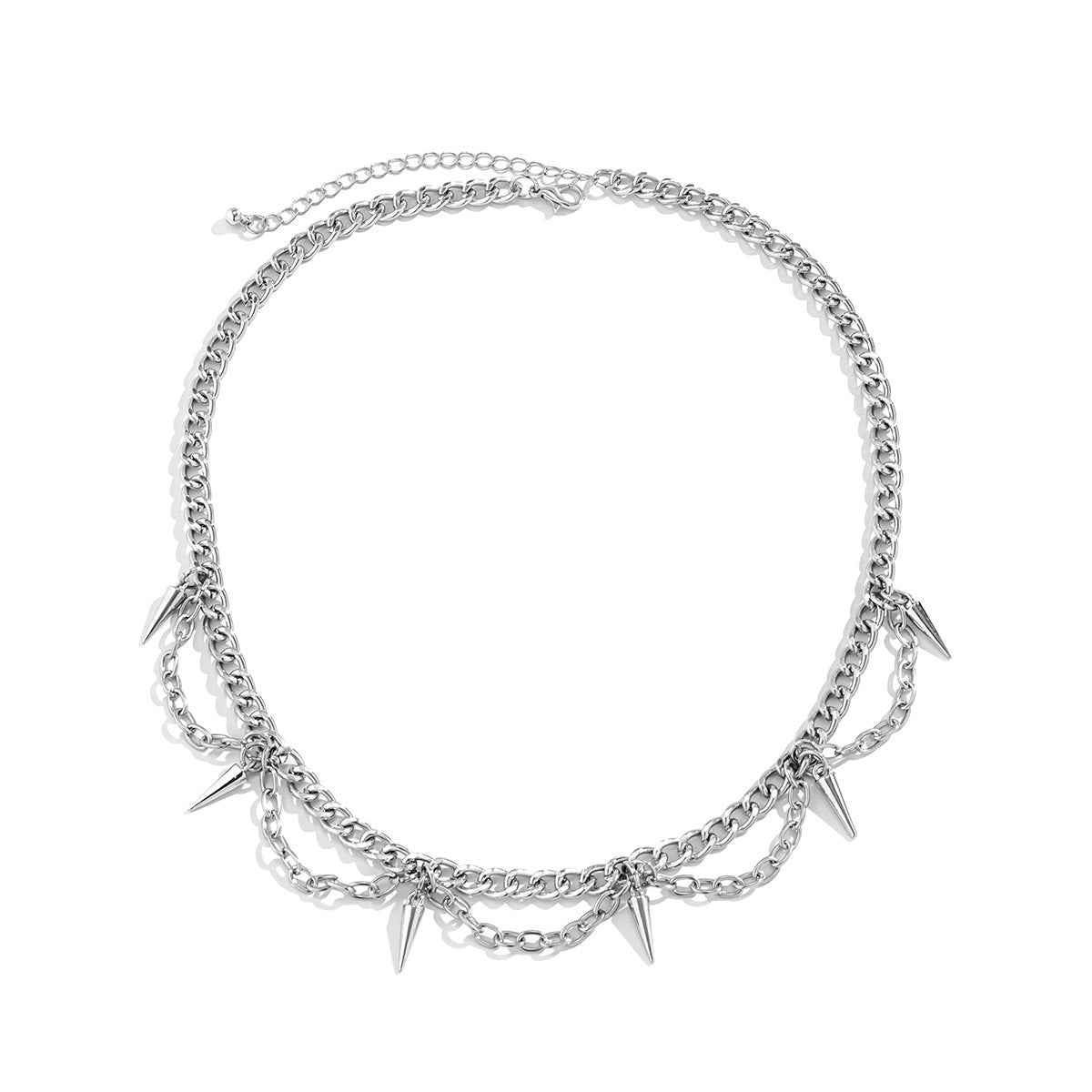 Tassel Rivet & Spike Necklace - Damned Threads