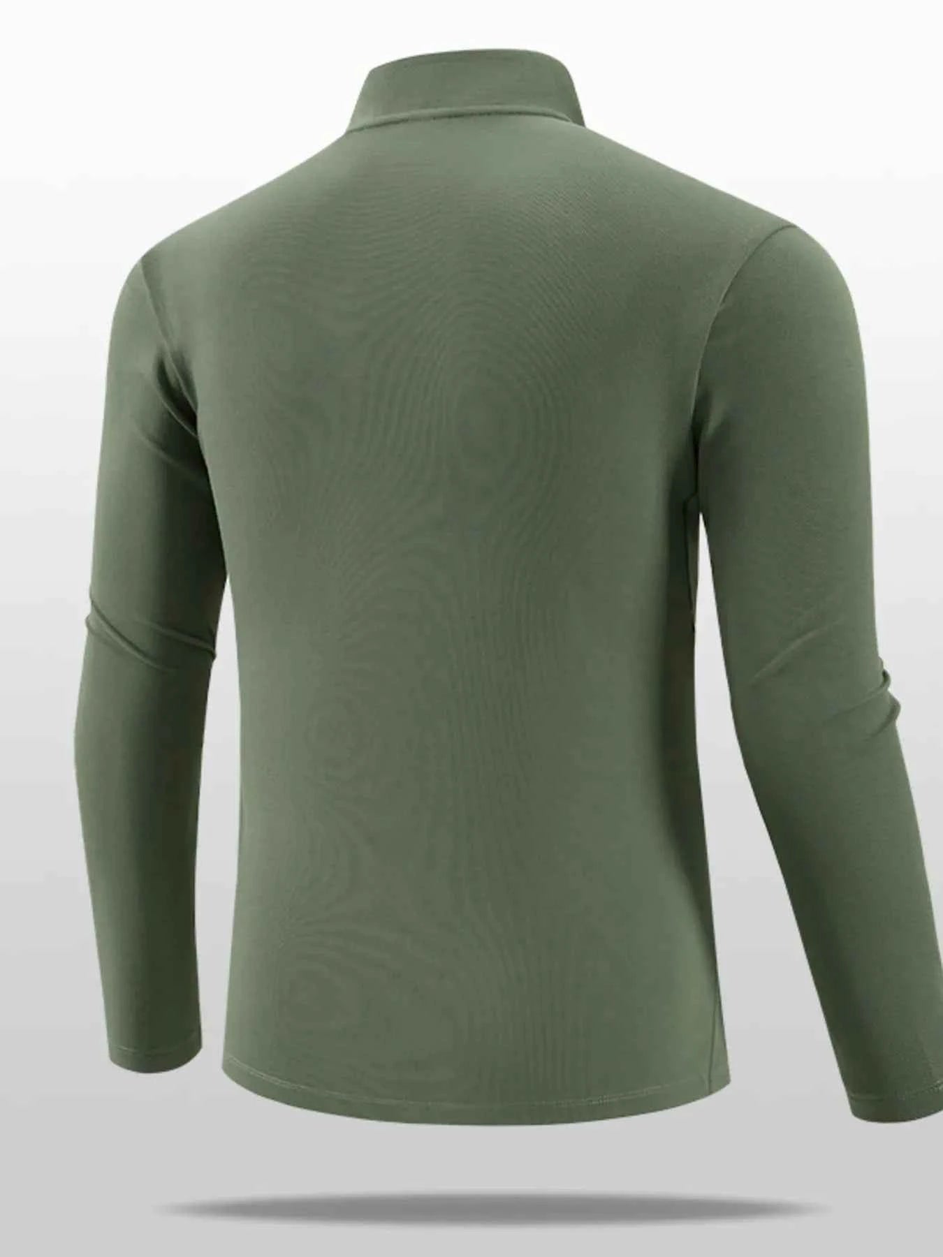 Men's Plus Size Quarter-Zip Long Sleeve Top