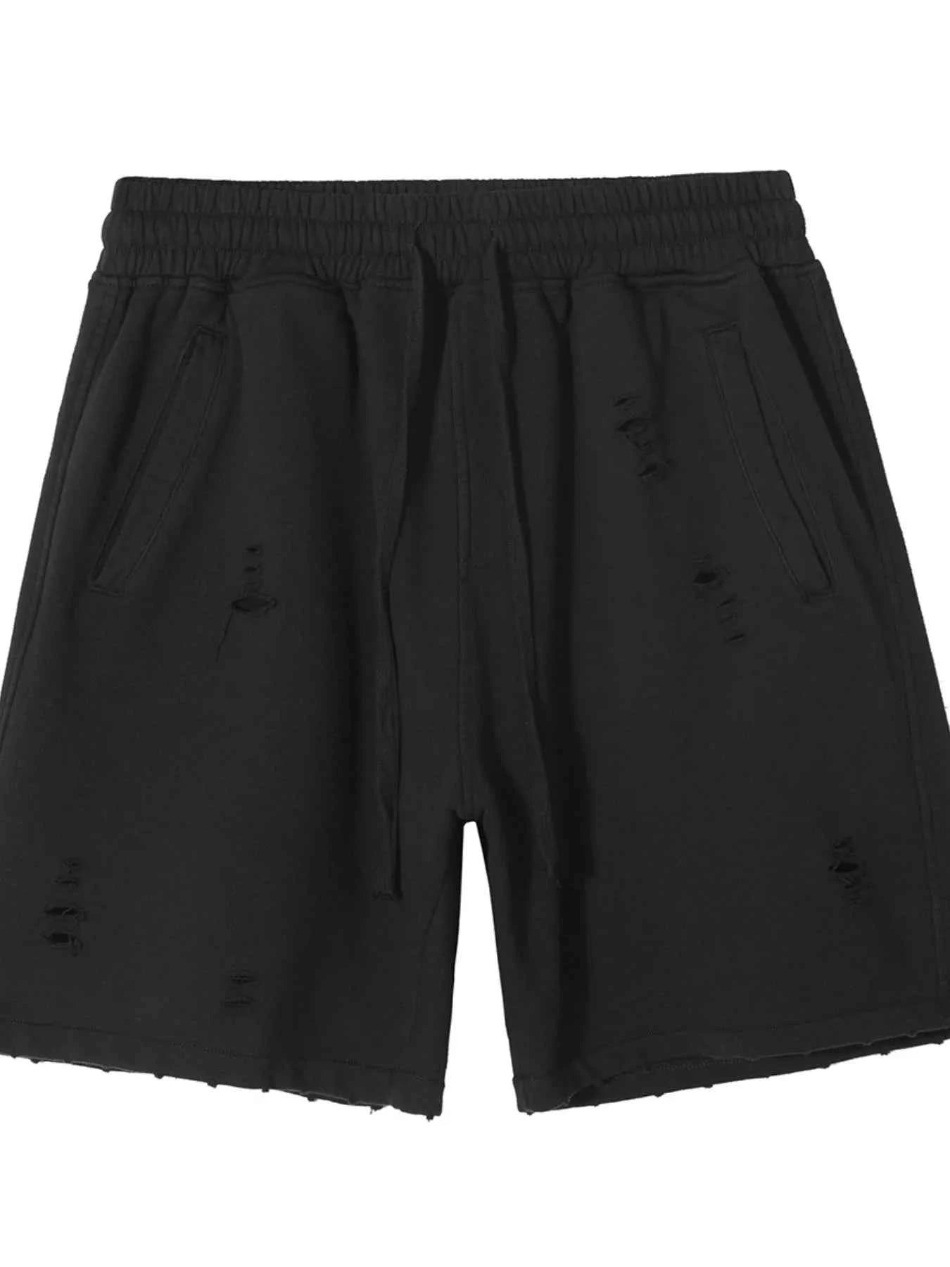 Men's Distressed Drawstring Shorts