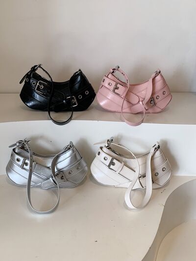 PU Leather Buckle Shoulder Bag - Damned Threads