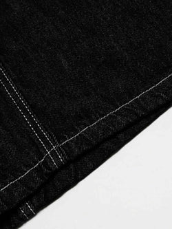 Men's Wide Leg Jeans with Contrast Stitching