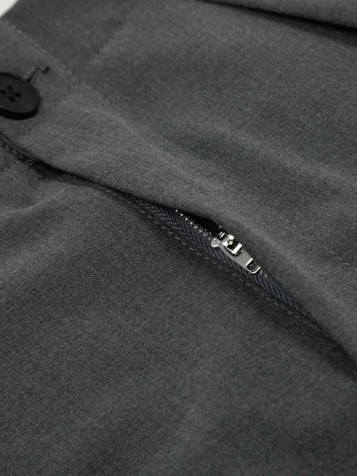 Men's High Waist Pleated Curved Pants