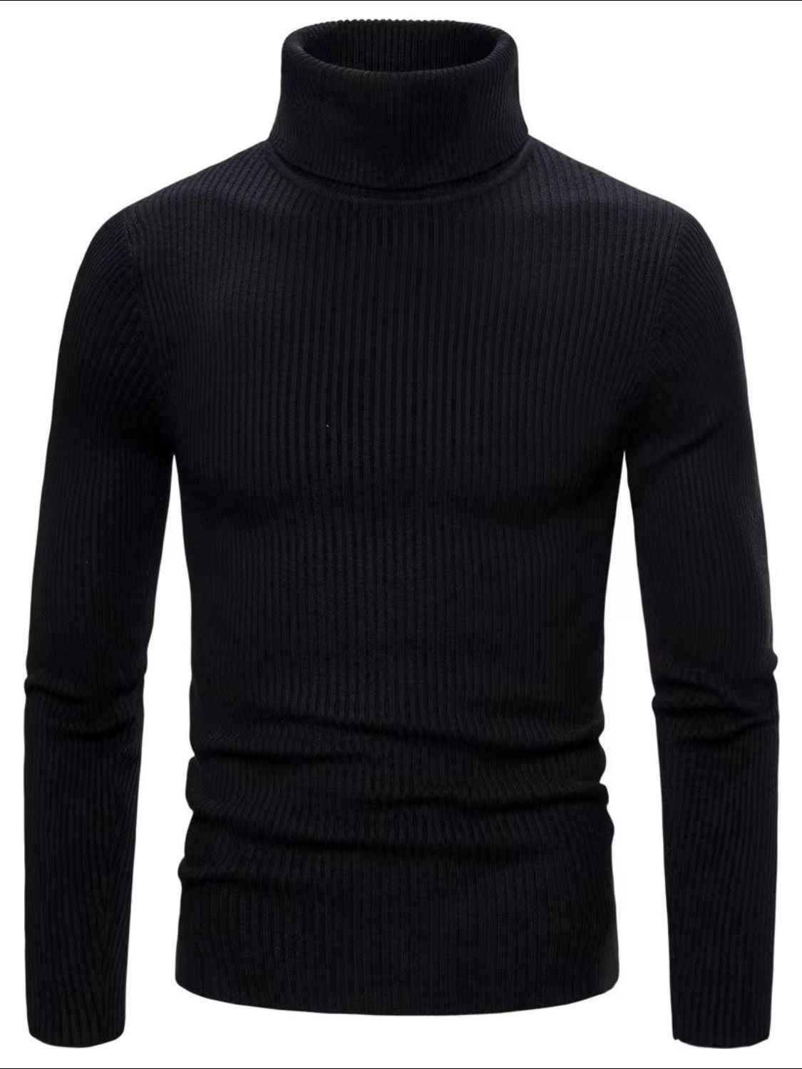 Men's Turtleneck Long Sleeve Ribbed Sweater - Damned Threads