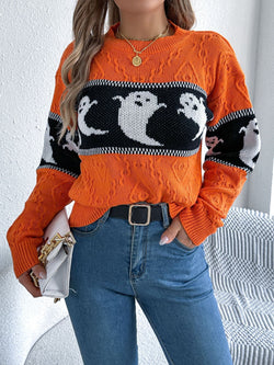 Ghost Round Neck Long Sleeve Sweater - Damned Threads