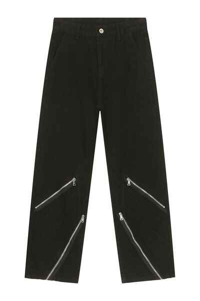 Men's Zip Decor Straight Leg Jeans - Damned Threads