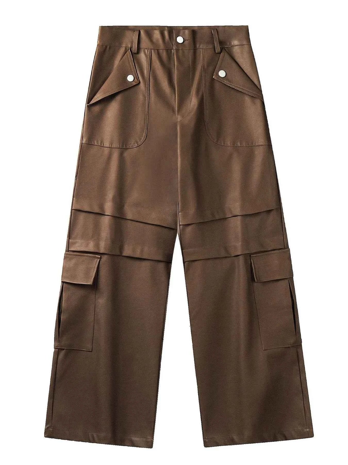 Men's Wide Leg Cargo Pants with Multiple Pockets