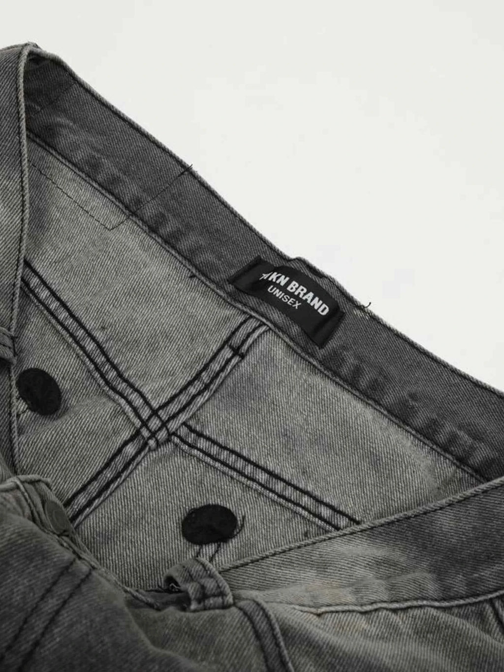 Men's Vintage Washed Distressed Wide-Leg Jeans