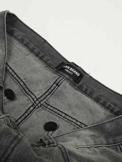 Men's Vintage Washed Distressed Wide-Leg Jeans