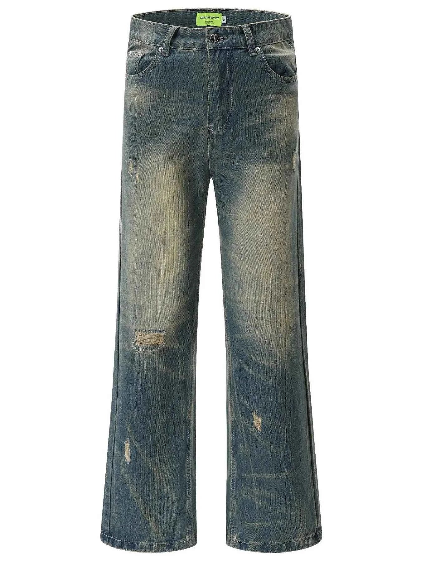 Men's Distressed Wide Leg Jeans