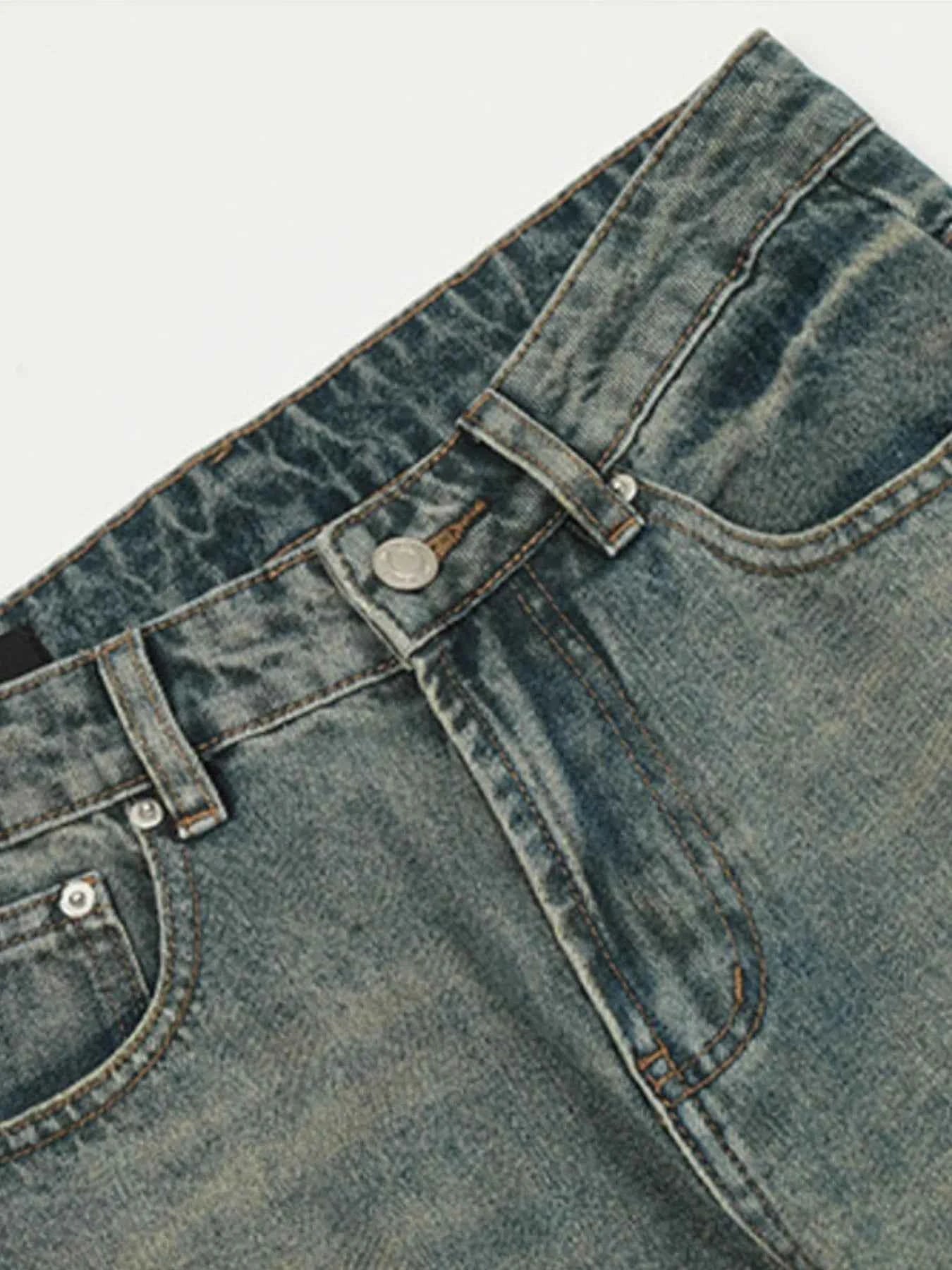 Men's Distressed Straight Leg Jeans