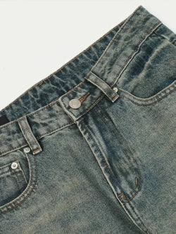Men's Distressed Straight Leg Jeans