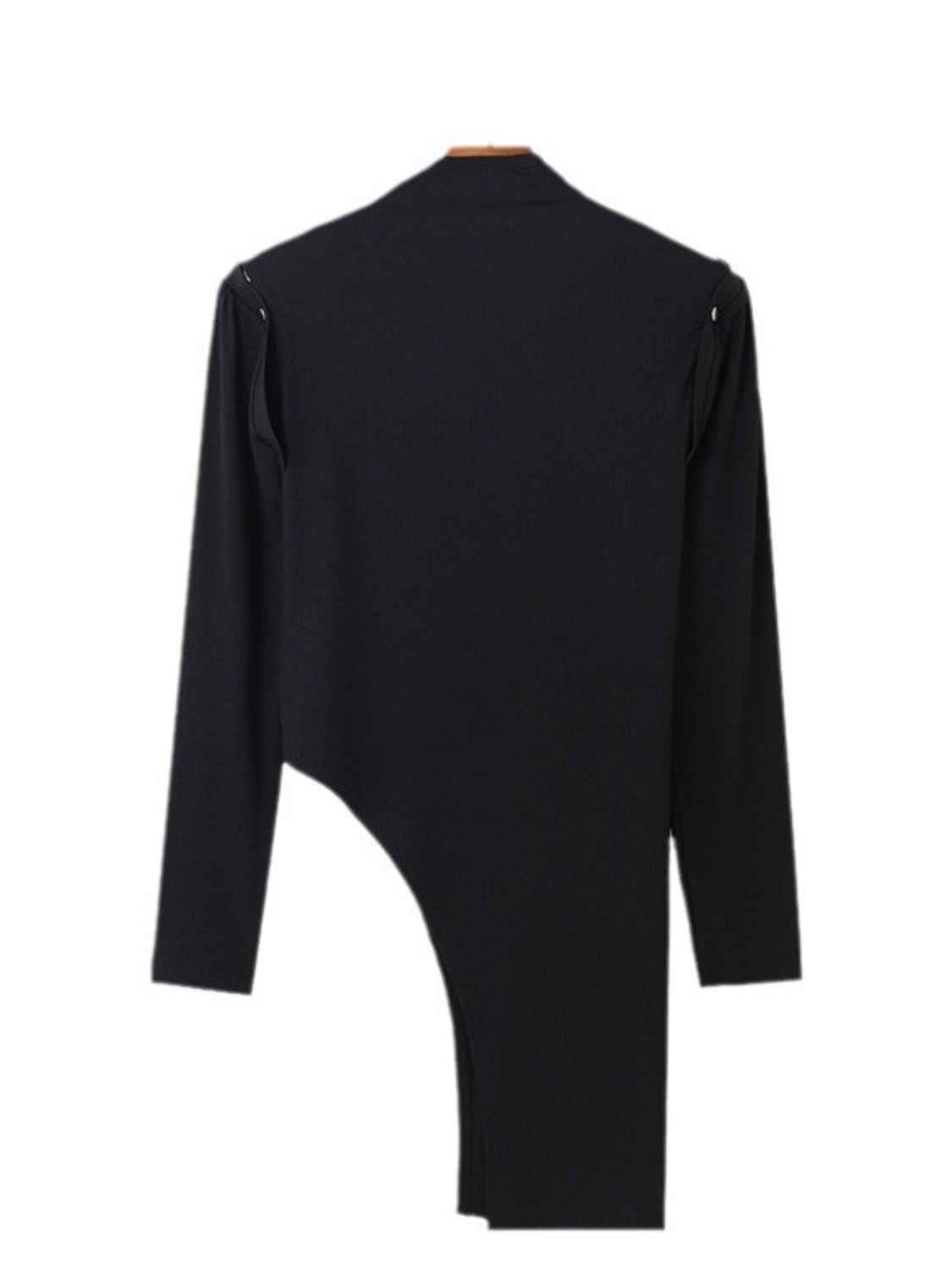 Men's Asymmetrical Mock Neck Cold Shoulder Top - Damned Threads