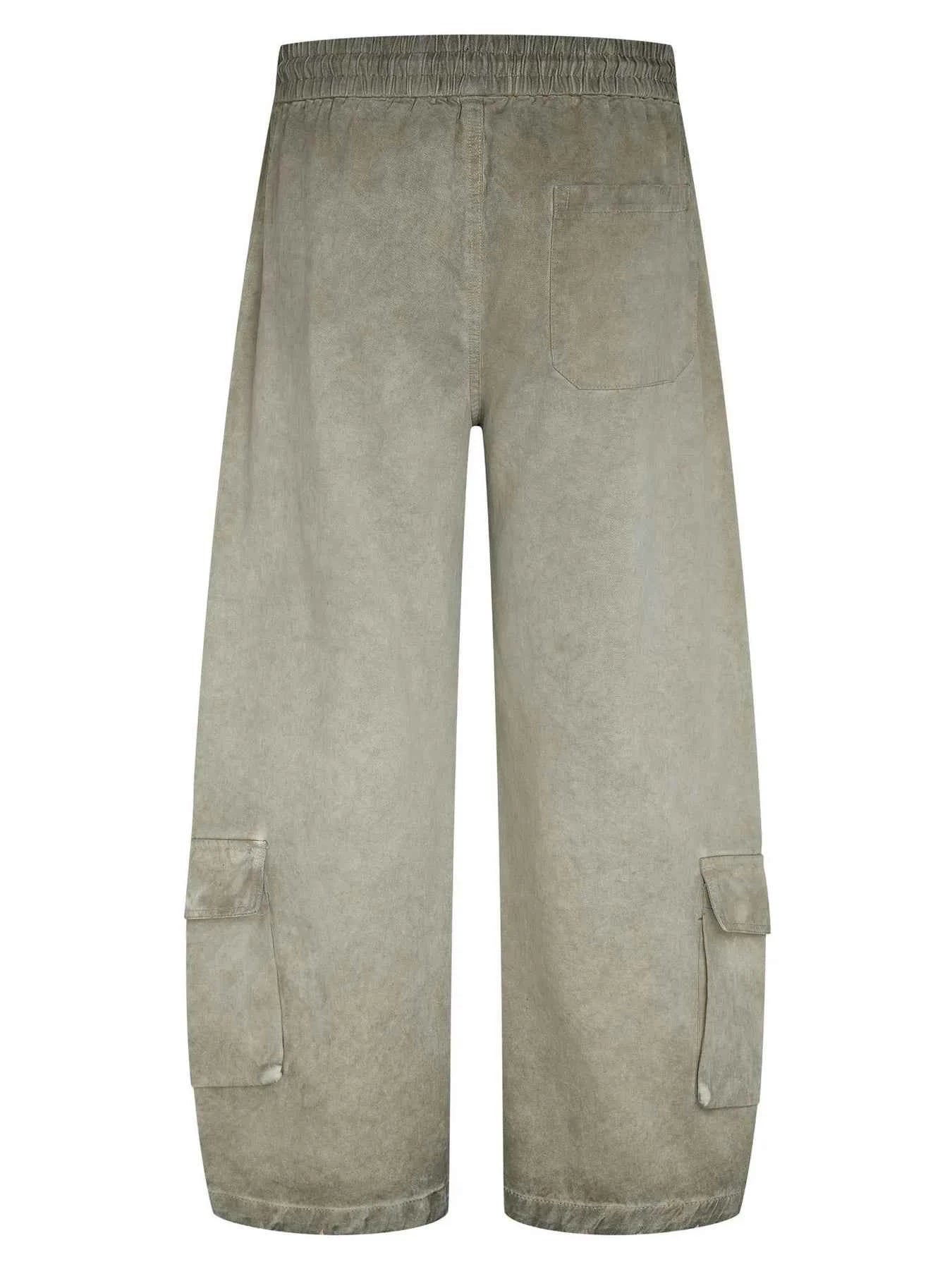 Men's Casual Loose Cargo Pants with Drawstring Waist