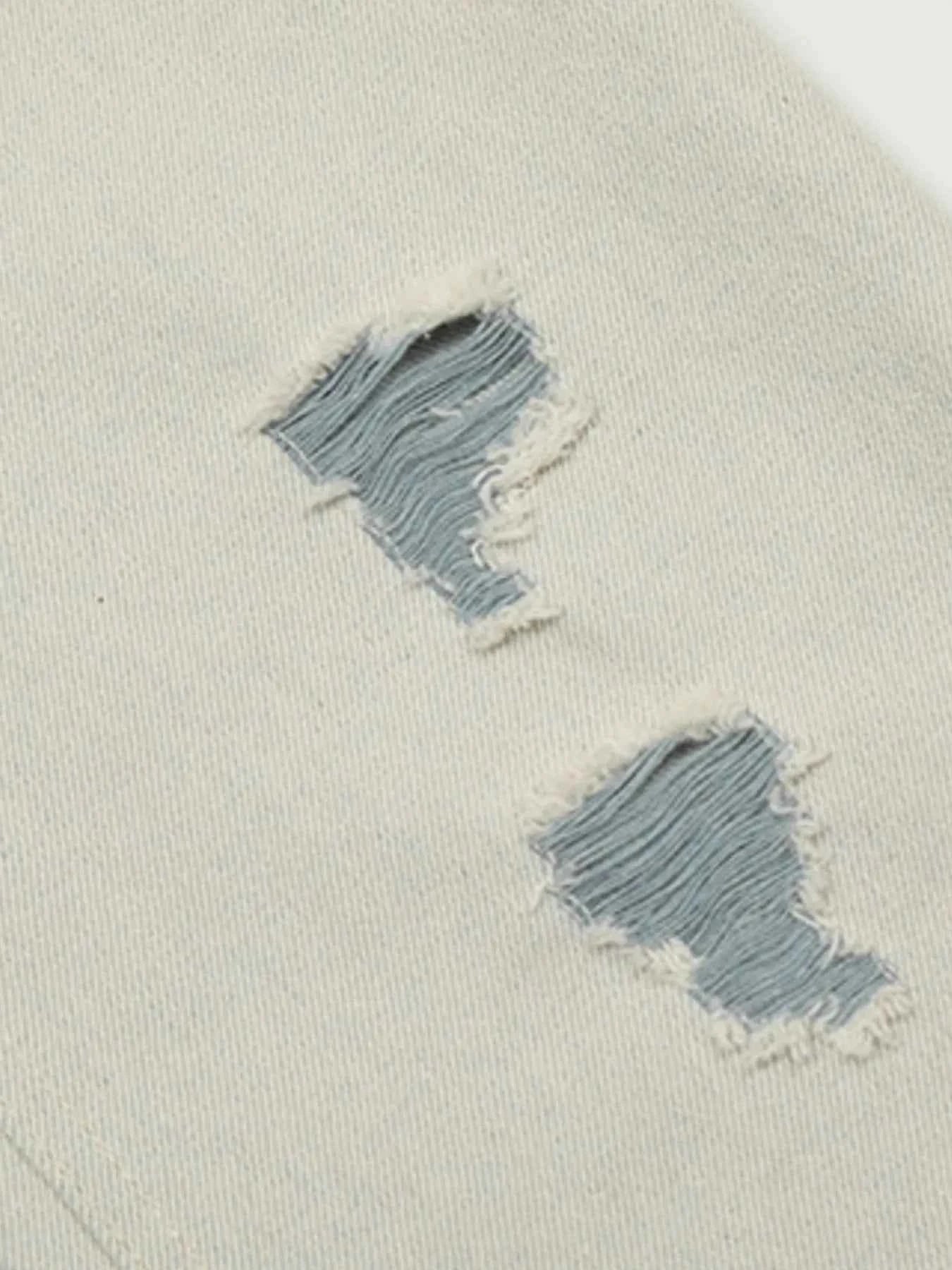 Men's Distressed Wash Straight Leg Jeans