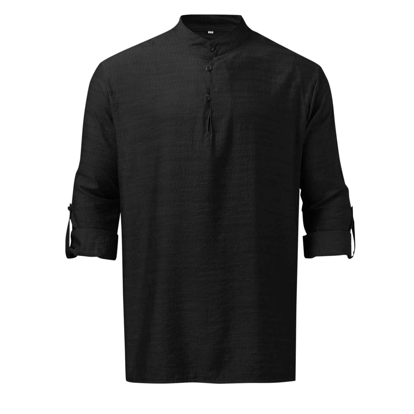 Men's Full Size Half Button Long Sleeve Shirt Plus Size - Damned Threads