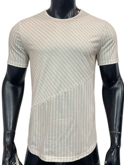 Men's Round Neck Short Sleeve Striped T-Shirt - Damned Threads