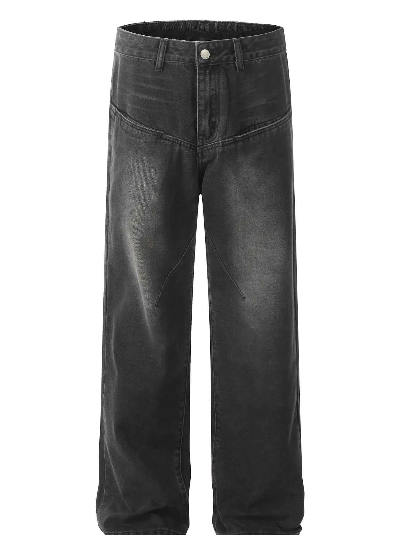 Men's Relaxed Fit Vintage Wash Wide Leg Jeans