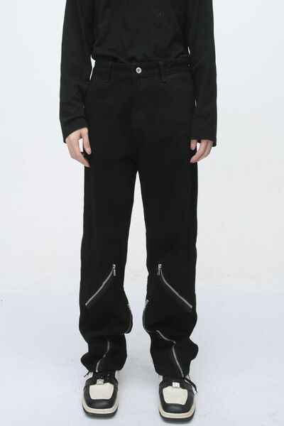 Men's Zip Decor Straight Leg Jeans - Damned Threads