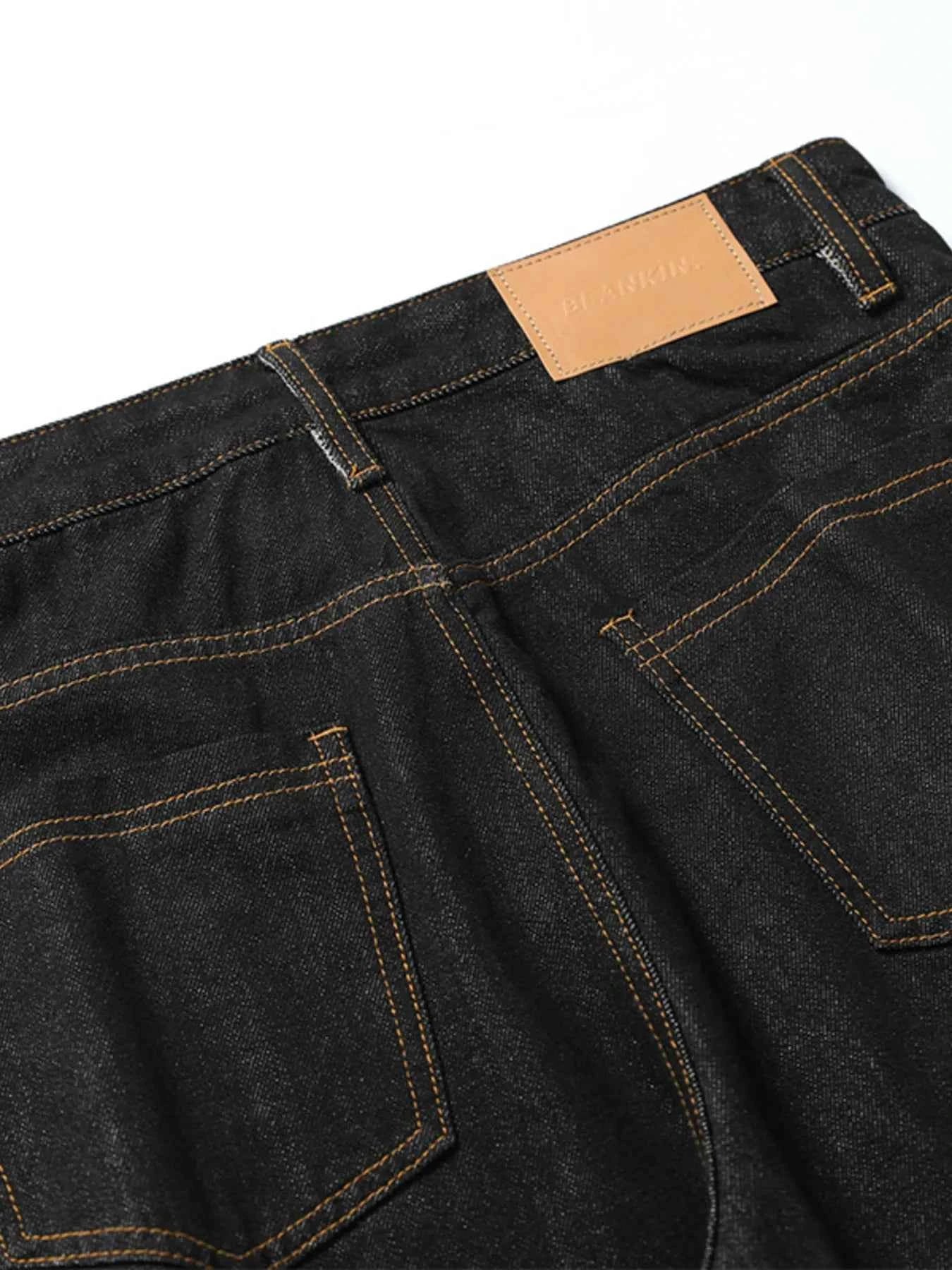 Men's Embroidered Pocket Curved Jeans